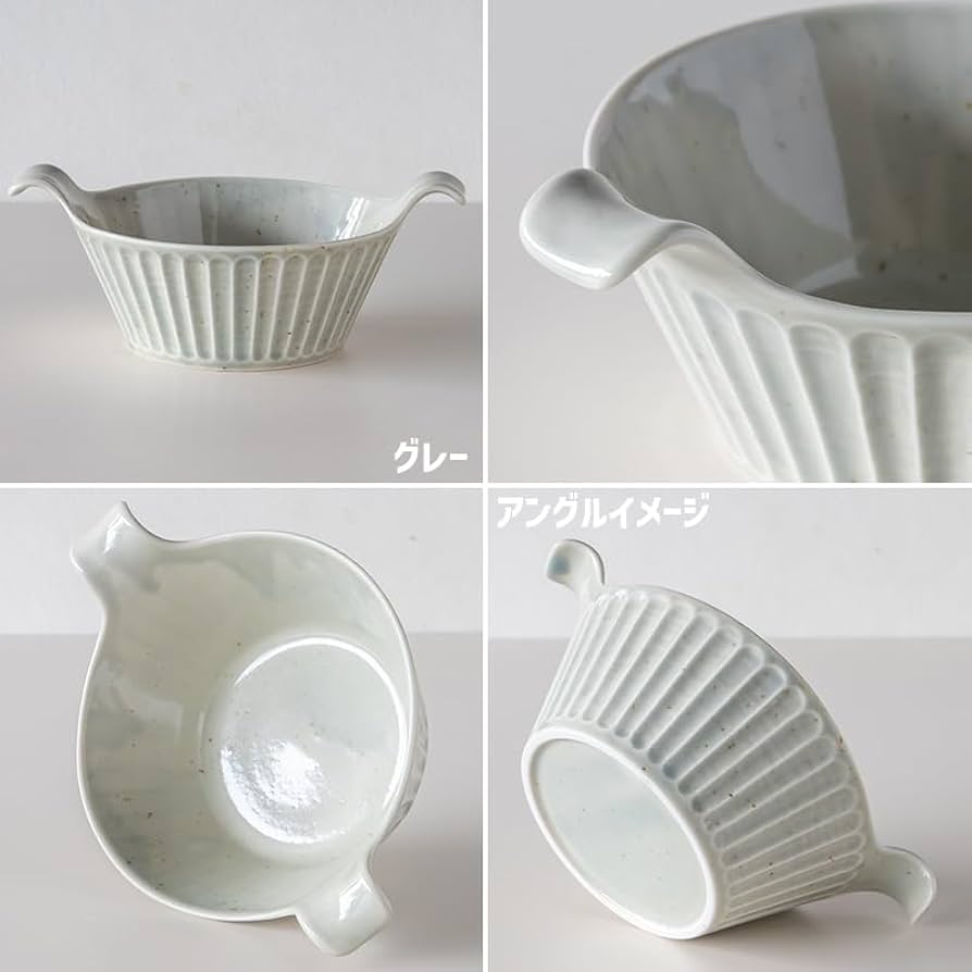 Amazon.co.jp: ソギ グラタンラウンド グレー グラタン皿 幅19x